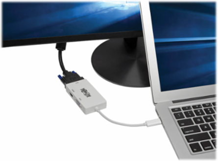 USB-C Multiport Adapter, 4K HDMI/DVI/VGA, Plug-and-Play, 6 Inch