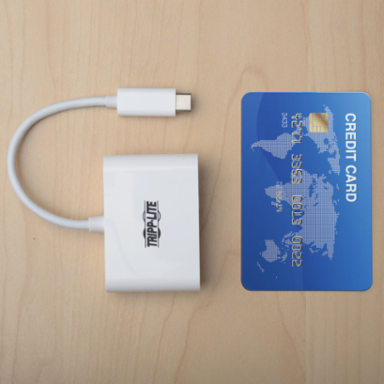 USB-C to HDMI Adapter with USB-A Port, 1080p Video, PD Charging, White