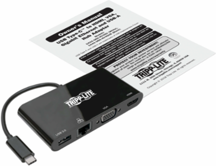 USB-C Multiport Adapter, 4K HDMI, VGA, Gigabit Ethernet, USB 3.1