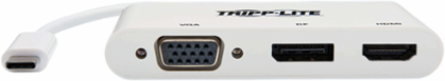 USB-C Triple Display Adapter, 4K 60Hz HDMI/DisplayPort/VGA, White