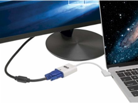 USB-C to VGA Adapter, Right-Angle Plug, 6 Inch, 1080p @ 60 Hz