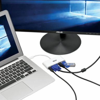 USB-C Multiport Adapter with VGA, USB-A Port, Gigabit Ethernet, 60W PD Charging