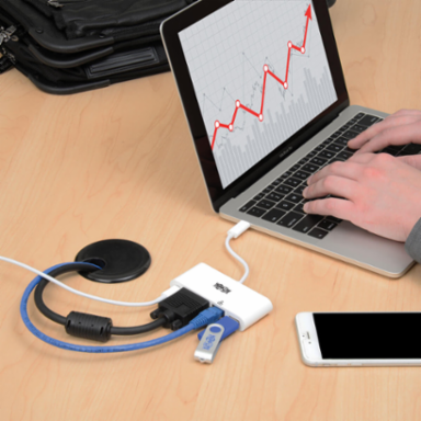 USB-C Multiport Adapter with VGA, USB-A Port, Gigabit Ethernet, 60W PD Charging