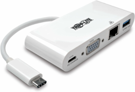 USB-C Multiport Adapter with VGA, USB-A Port, Gigabit Ethernet, 60W PD Charging