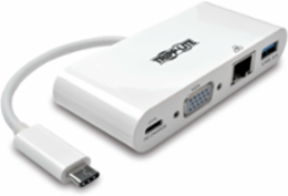 USB-C Multiport Adapter with VGA, USB-A Port, Gigabit Ethernet, 60W PD Charging