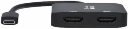 USB-C Adapter, Dual Display, 4K 60Hz HDMI, HDR, 4:4:4, HDCP 2.2, DP 1.4 Alt Mode, Black