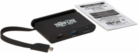 USB-C Multiport Adapter with 4K HDMI, 100W PD, 3 Ports, Black