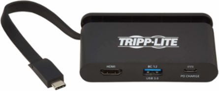 USB-C Multiport Adapter with 4K HDMI, 100W PD, 3 Ports, Black