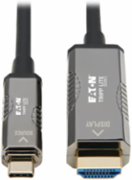 High-Speed USB-C to HDMI Fiber Active Optical Cable (AOC), UHD 4K 60Hz, HDR, CL3 Rated, Black, 50 m