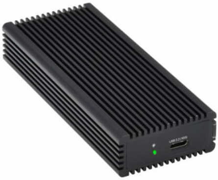 Enclosure Adapter, USB-C to M.2 NVMe and SATA SSD (M-Key), USB 3.2 Gen 2 (10 Gbps), RGB LED