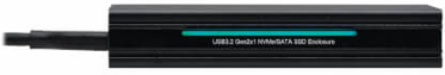 Enclosure Adapter, USB-C to M.2 NVMe and SATA SSD (M-Key), USB 3.2 Gen 2 (10 Gbps), RGB LED
