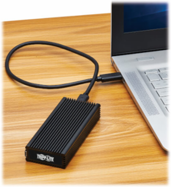Enclosure Adapter, USB-C to M.2 NVMe and SATA SSD (M-Key), USB 3.2 Gen 2 (10 Gbps), RGB LED