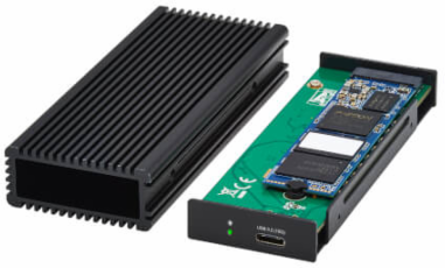 Enclosure Adapter, USB-C to M.2 NVMe and SATA SSD (M-Key), USB 3.2 Gen 2 (10 Gbps), RGB LED