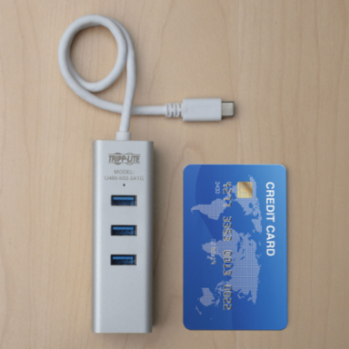 3-Port USB-C Hub with Gigabit Ethernet, USB 3.0, 1.5A Charging Ports