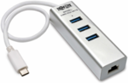 3-Port USB-C Hub with Gigabit Ethernet, USB 3.0, 1.5A Charging Ports