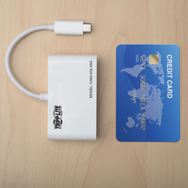 3-Port USB-C Hub with Gigabit Ethernet and 3 USB-A Ports, 5 Gbps, White