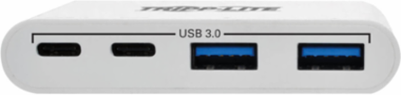 4-Port USB-C Hub, USB 3.0, 2x USB-A, 2x USB-C, White, 6 Inch