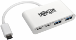 4-Port USB-C Hub, USB 3.0, 2x USB-A, 2x USB-C, White, 6 Inch