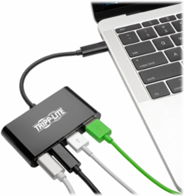 4-Port USB-C Hub, USB 3.1 Gen 1, 2x USB-A, 2x USB-C, Black, 5 Gbps