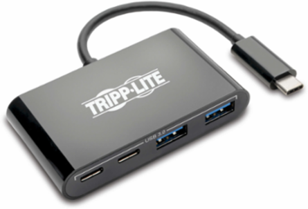 4-Port USB-C Hub, USB 3.1 Gen 1, 2x USB-A, 2x USB-C, Black, 5 Gbps