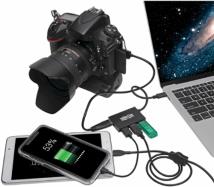4-Port USB-C Hub with Aluminum Construction, USB 3.1 Gen 1, 8.5 Inch