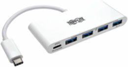 4-Port USB-C Hub with Power Delivery, USB 3.0, 60W Charging, White