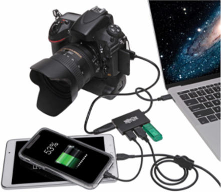 4-Port USB Hub, USB 3.1 Gen 2, 10 Gbps, Aluminum Housing