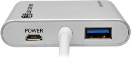 4-Port USB-C Hub with 4 USB 3.0 A Ports, 1.5A Charging, Silver