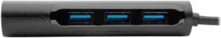 4-Port USB-C Hub, USB 3.0, 1.5A Charging, Black