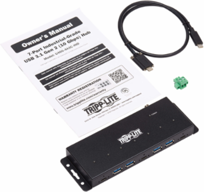 Industrial 7-Port USB 3.1 Gen 2 Hub (10Gbps, Metal, ESD Protection)