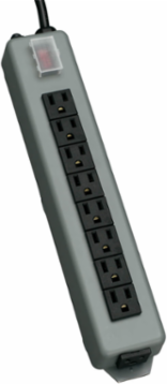 9-Outlet Industrial Power Strip, 15 ft Cord, 15A, Metal Housing