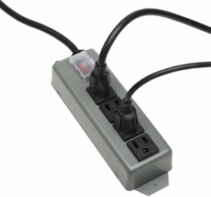 4-Outlet Industrial Power Strip with 6 ft Cord, Metal Housing and Locking Switch