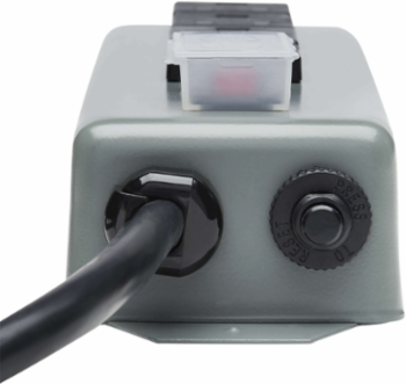 4-Outlet Industrial Power Strip with 6 ft Cord, Metal Housing and Locking Switch