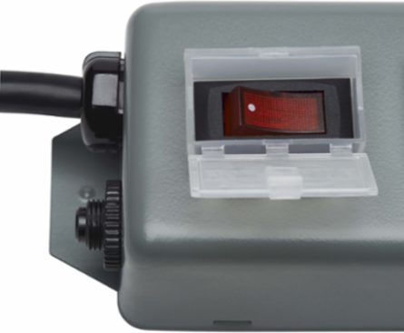4-Outlet Industrial Power Strip with 6 ft Cord, Metal Housing and Locking Switch