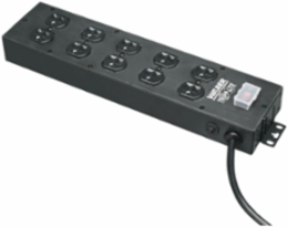 10-Outlet Power Strip, 15 ft Cord, All-Metal Housing, 15A Circuit Breaker