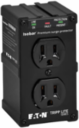2-Outlet Surge Protector, 1410 Joules, Black Metal Housing
