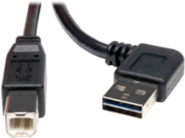 3 ft Universal Reversible USB 2.0 Cable with Right/Left-Angle A to B Connections
