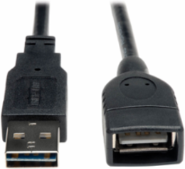 Universal Reversible USB 2.0 Extension Cable 1 Ft with A-Male/Female Connectors