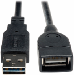 Universal Reversible USB 2.0 Extension Cable, 6 ft, A-Male to A-Female