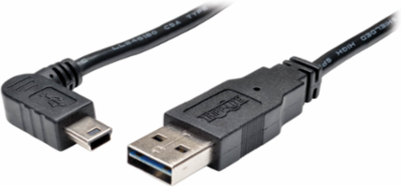 6-ft Universal Reversible USB 2.0 Cable A to Right-Angle Mini-B 5-Pin