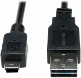 6-Ft. Universal Reversible USB 2.0 Cable, USB A to Mini-B 5-Pin Male