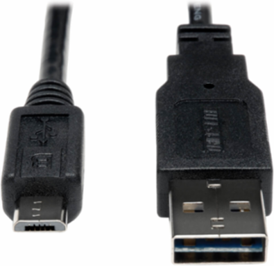 1 ft. Universal Reversible USB 2.0 Cable, 28/24AWG, A to Micro-B