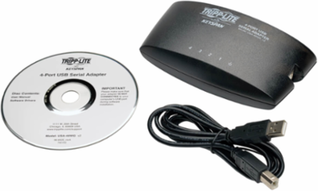 USB-A to DB9 Serial Adapter Hub, 4-Port, 460 Kbps, Includes 6-ft Cable