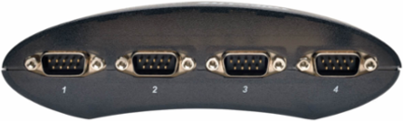 USB-A to DB9 Serial Adapter Hub, 4-Port, 460 Kbps, Includes 6-ft Cable
