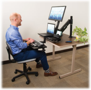WorkWiseTM Standing Desk Clamp Workstation, Single-Monitor, 29 lb Capacity