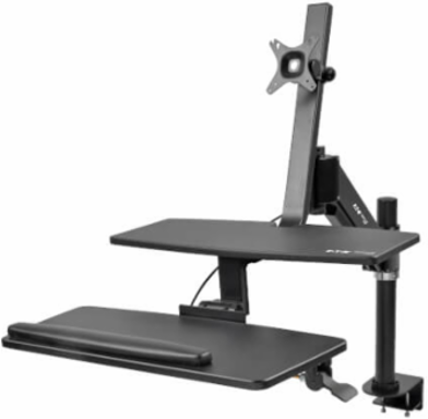 WorkWiseTM Standing Desk Clamp Workstation, Single-Monitor, 29 lb Capacity