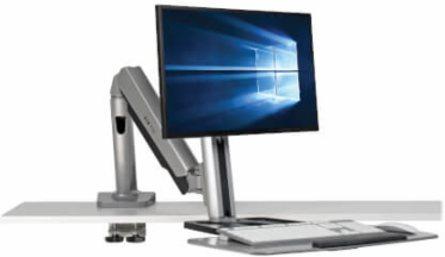 WorkWise Desk-Mounted Workstation, Single Display, Supports 13-32 Inch Monitors, 17.6 lb Capacity