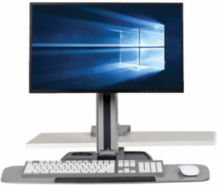 WorkWise Desk-Mounted Workstation, Single Display, Supports 13-32 Inch Monitors, 17.6 lb Capacity