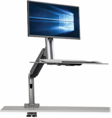 WorkWise Desk-Mounted Workstation, Single Display, Supports 13-32 Inch Monitors, 17.6 lb Capacity