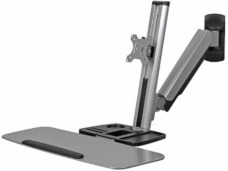 Wall-Mounted Workstation for 13 to 32 Inch Displays, 17.6 lb Capacity, Black